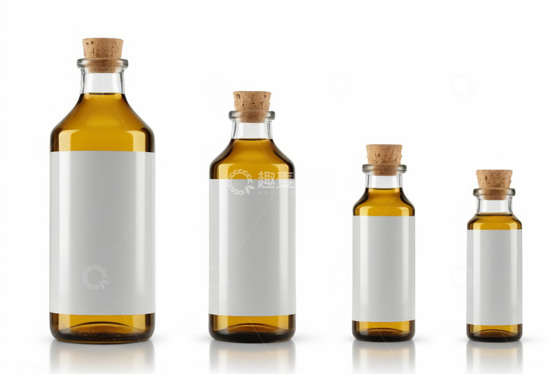 高清大图下载【趣麦麦图】不同尺寸带软木塞玻璃瓶子