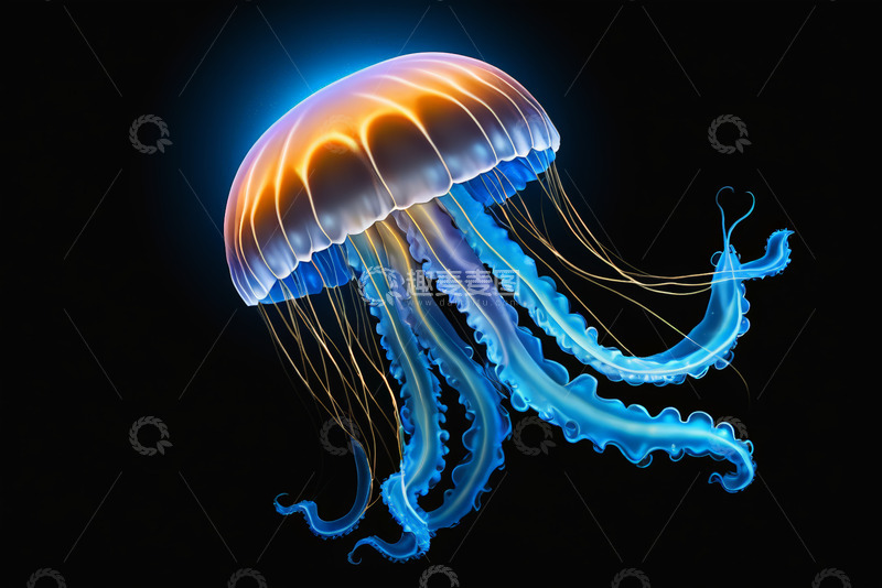 高清大图下载【趣麦麦图】发光水母特写