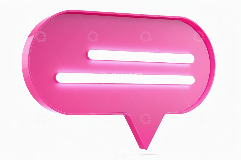 高清大图下载【趣麦麦图】粉色立体对话气泡图标