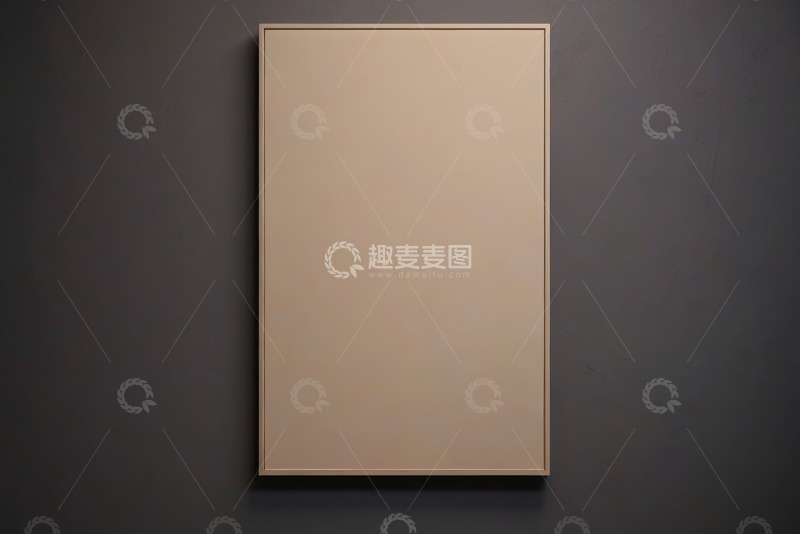 高清大图下载【趣麦麦图】墙上米色画框展示图