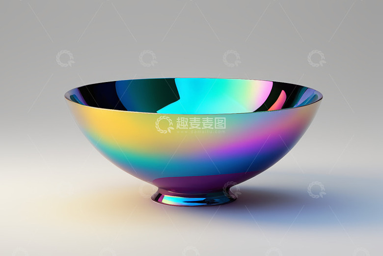 彩色反光碗静物素材