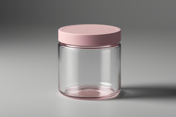 透明玻璃罐配粉色盖子产品展示