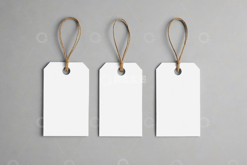 高清大图下载【趣麦麦图】三个空白吊牌挂绳展示