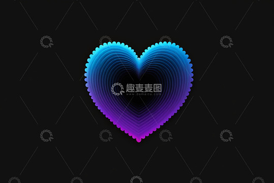 渐变心形抽象背景图案