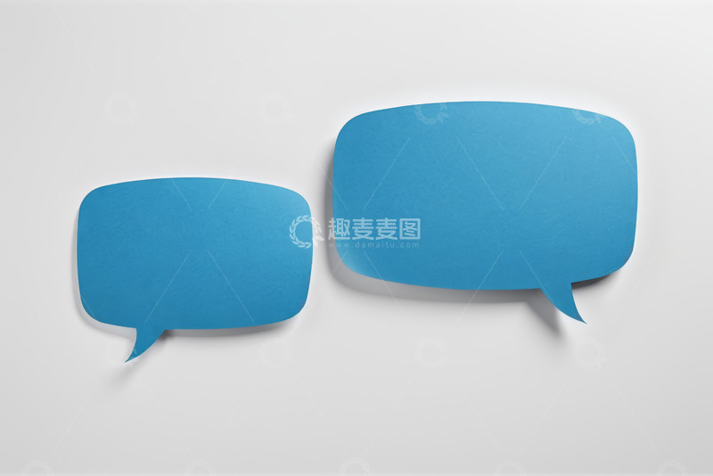 高清大图下载【趣麦麦图】蓝色对话气泡素材