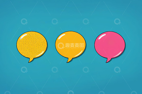 蓝色背景彩色对话气泡插图