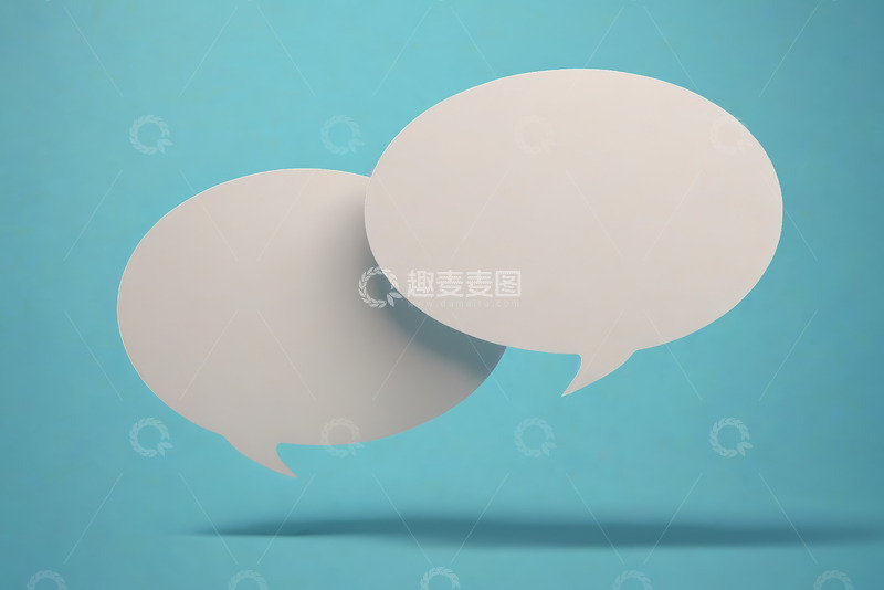 高清大图下载【趣麦麦图】蓝色背景对话气泡图标