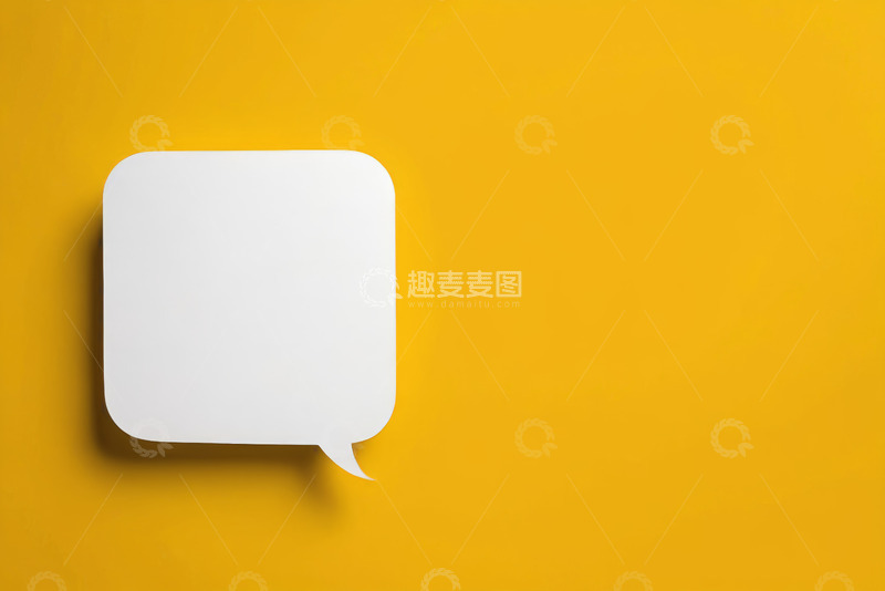高清大图下载【趣麦麦图】黄色背景上的白色对话气泡
