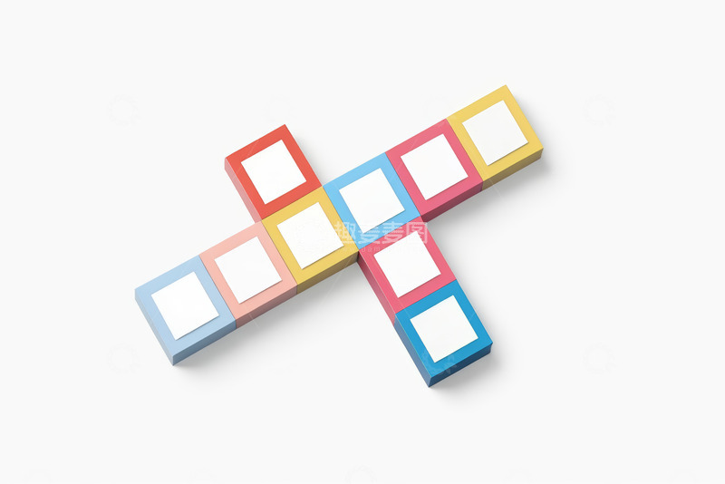 高清大图下载【趣麦麦图】彩色立体方块组合素材