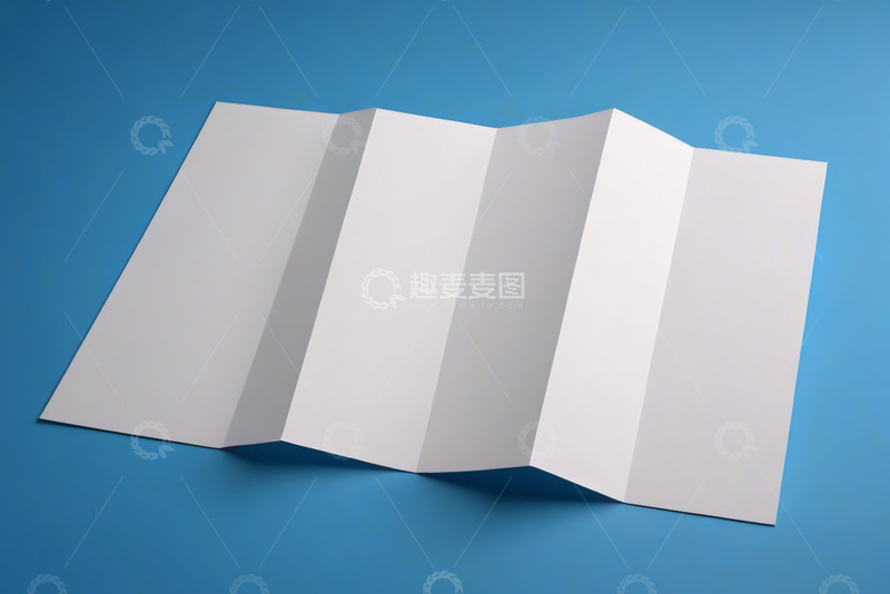 高清大图下载【趣麦麦图】蓝色背景白色折叠纸张