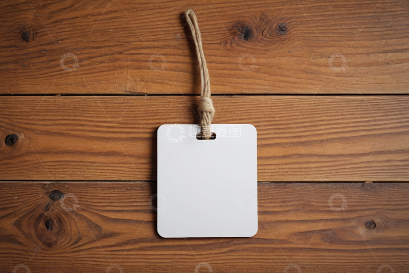高清大图下载【趣麦麦图】木质背景上的空白吊牌