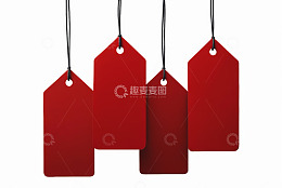 红色空白吊牌悬挂展示