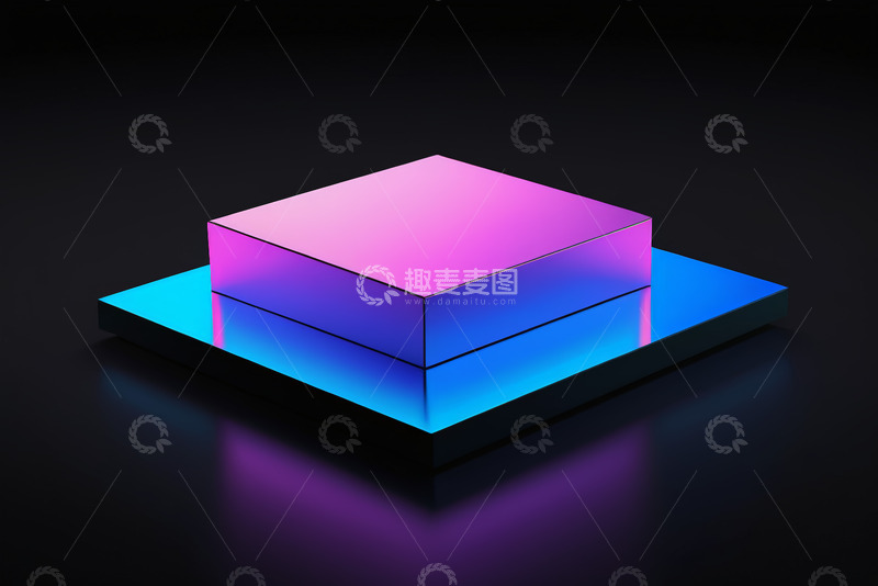 高清大图下载【趣麦麦图】蓝色发光抽象星形图案