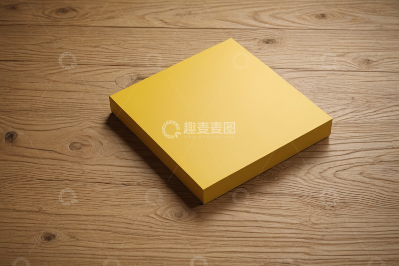 高清大图下载【趣麦麦图】木质桌面上的黄色盒子