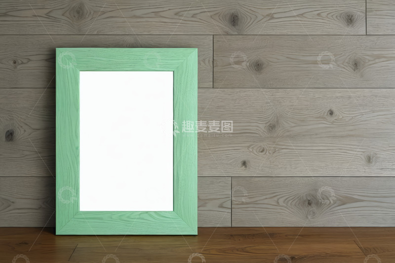 高清大图下载【趣麦麦图】浅绿色相框靠墙摆放