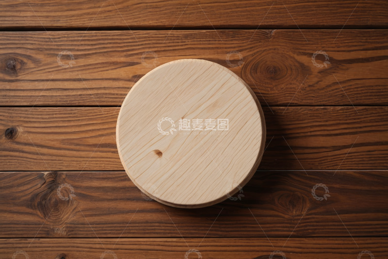 高清大图下载【趣麦麦图】木质台面圆形木盖特写