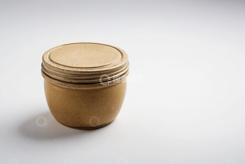 高清大图下载【趣麦麦图】白色背景下的陶瓷密封罐