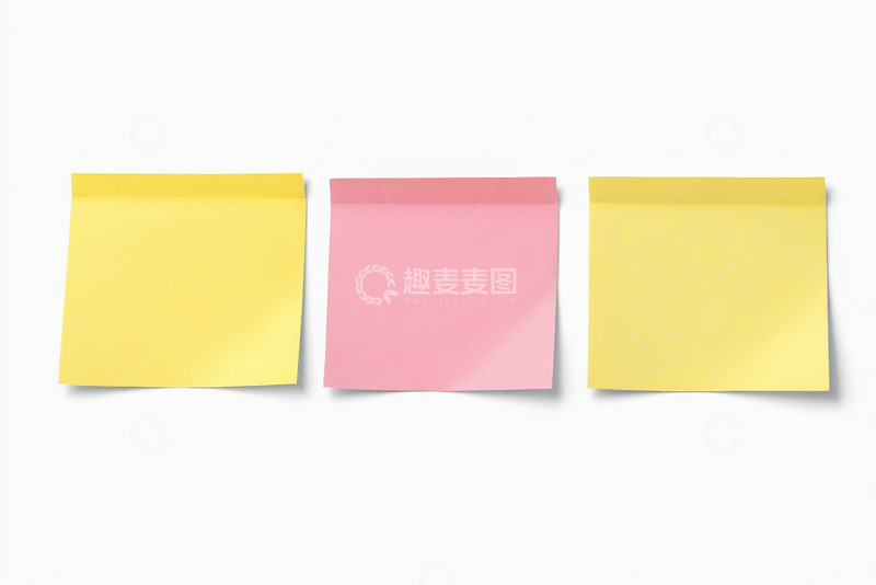 高清大图下载【趣麦麦图】三色便签纸特写