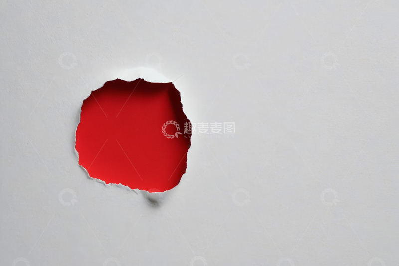 高清大图下载【趣麦麦图】白色背景上撕破的红色纸张