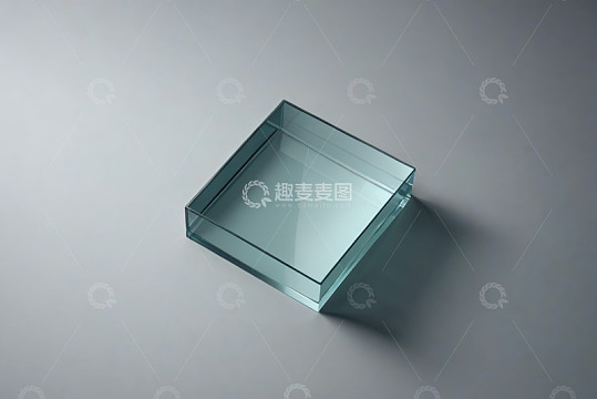 透明玻璃方形容器静物素材