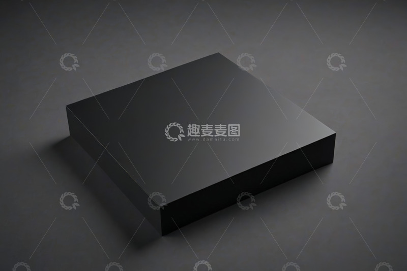 高清大图下载【趣麦麦图】黑色立方体静物展示