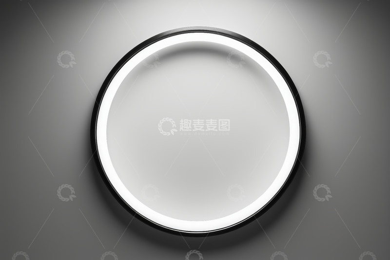 高清大图下载【趣麦麦图】白色相框挂于几何图案背景墙