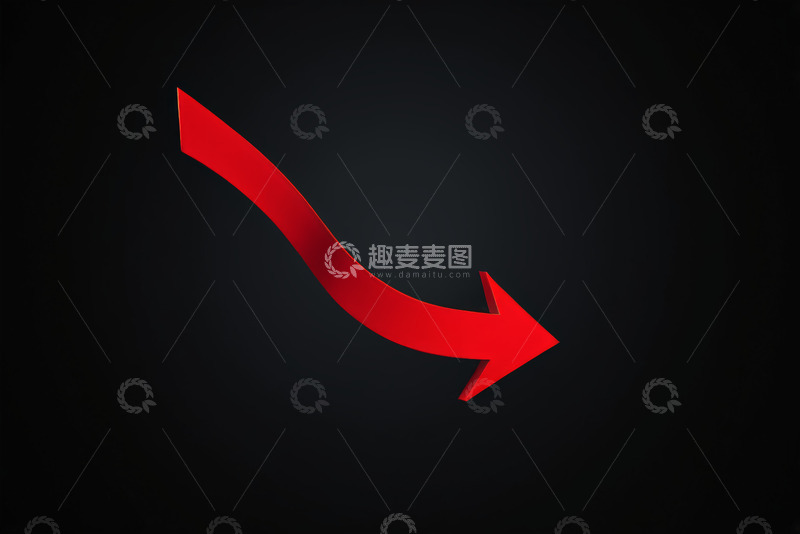 高清大图下载【趣麦麦图】黑色背景红色箭头图形