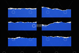 蓝色撕边纸张设计素材