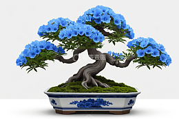卡通风格盆栽松树