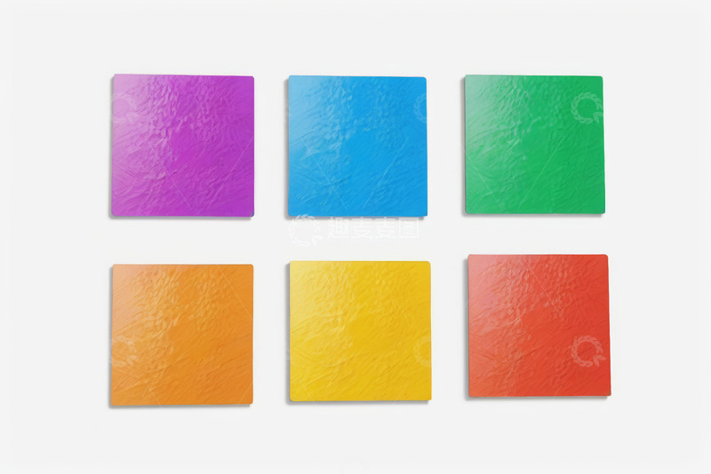 高清大图下载【趣麦麦图】六色渐变纹理彩色方块