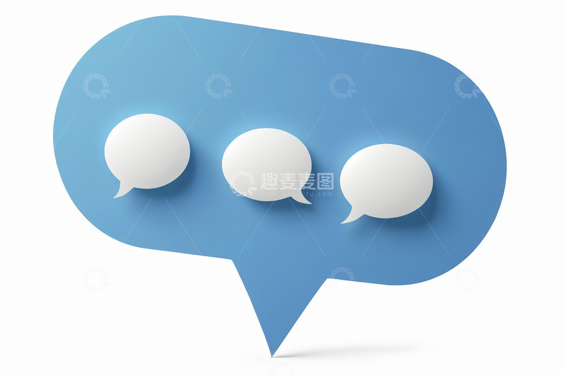高清大图下载【趣麦麦图】蓝色对话气泡图标素材