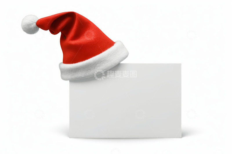 高清大图下载【趣麦麦图】圣诞帽装饰空白卡片