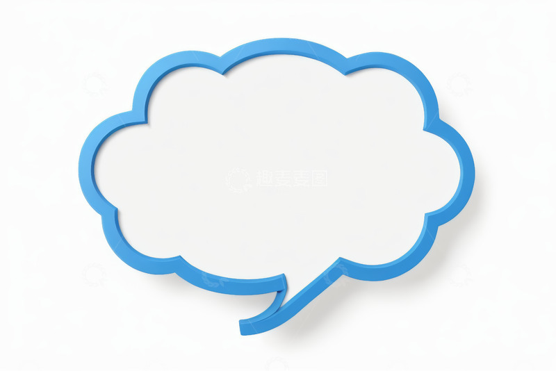 高清大图下载【趣麦麦图】蓝色云状对话气泡素材