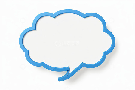 蓝色云状对话气泡素材