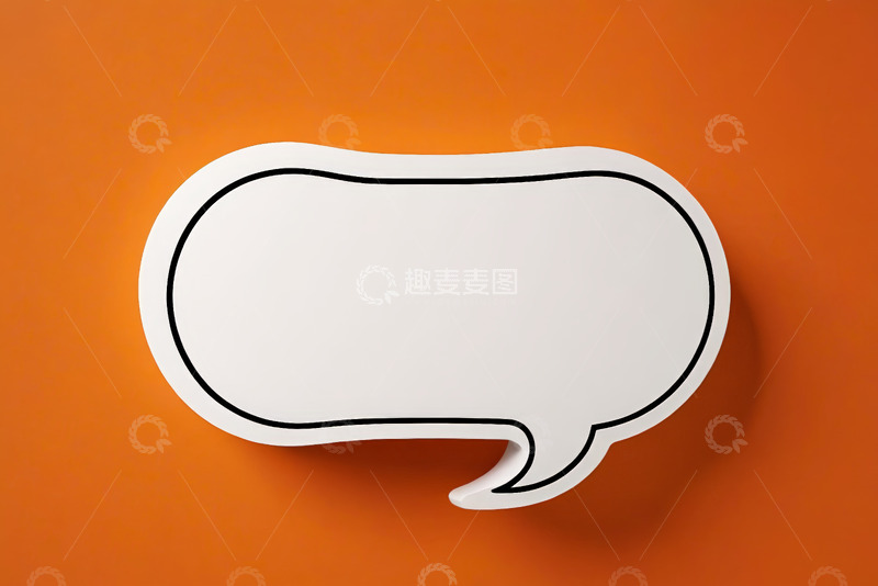 高清大图下载【趣麦麦图】橙色背景白色对话气泡