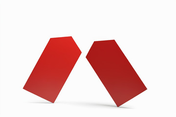 红色立体几何图形