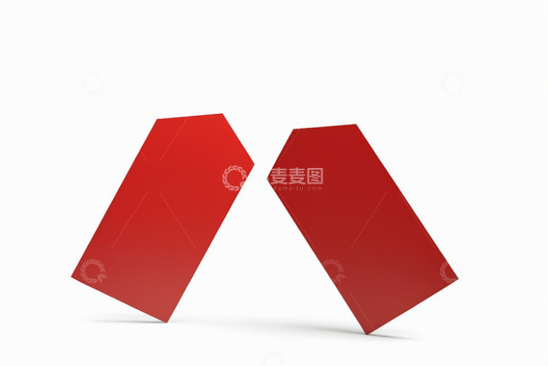 红色立体几何图形