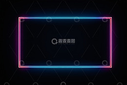 霓虹发光矩形框架背景