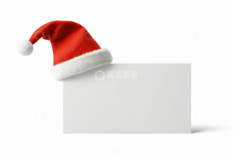 高清大图下载【趣麦麦图】空白卡片配圣诞帽素材