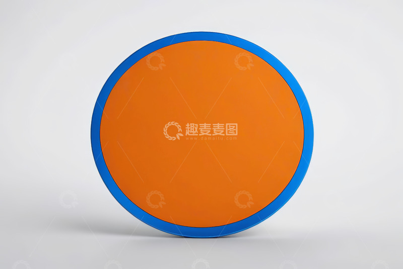 高清大图下载【趣麦麦图】橙色圆盘配蓝色边缘素材