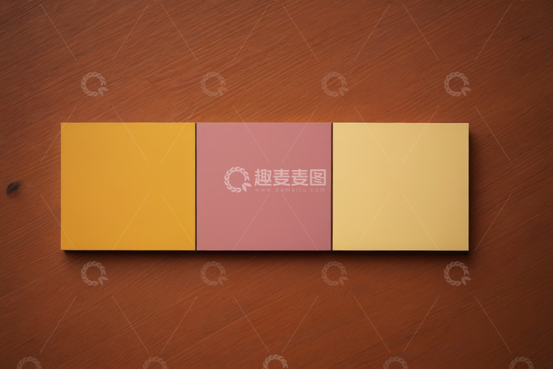 高清大图下载【趣麦麦图】木质背景上的三色卡片