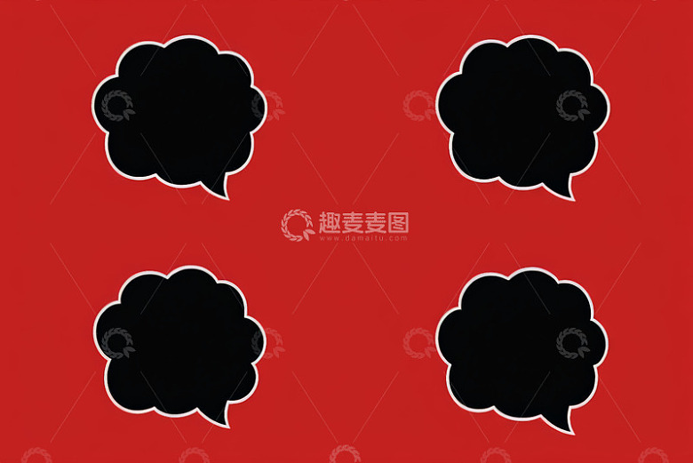 红色背景黑色聊天对话框