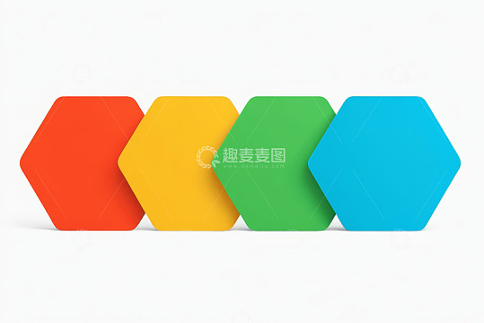 彩色六边形排列展示素材