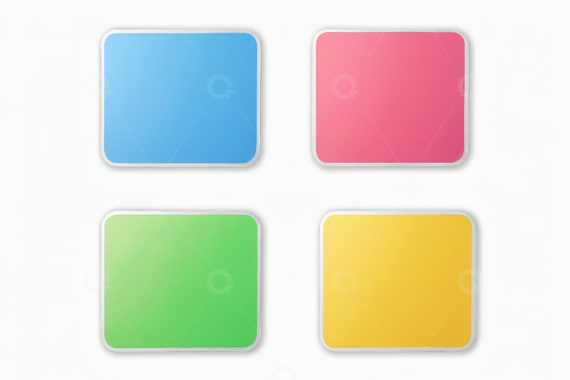 高清大图下载【趣麦麦图】四色渐变方形图标素材