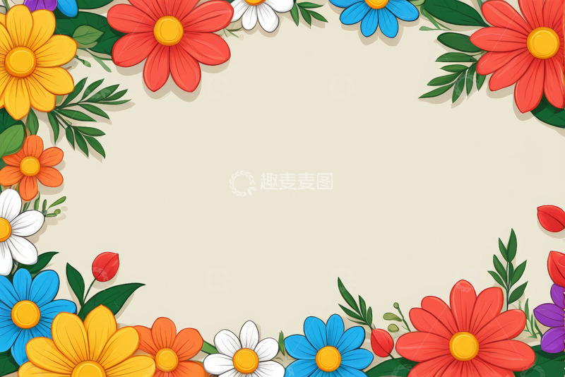 高清大图下载【趣麦麦图】单棵绿树插画背景素材