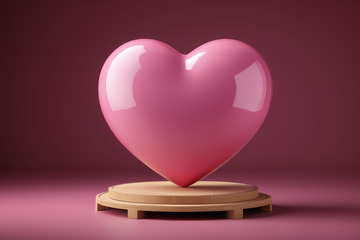 粉色心形挂锁特写