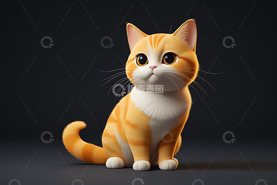 可爱橘白相间动画小猫