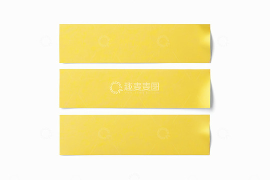 三张黄色空白贴纸素材