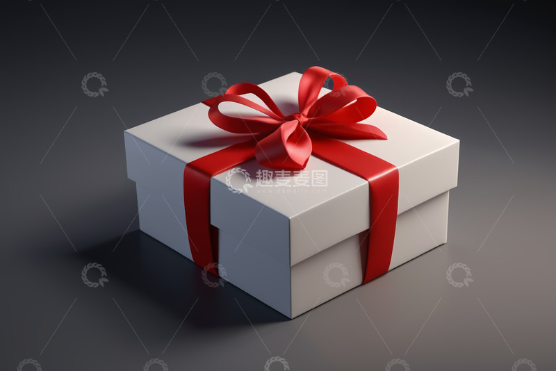 高清大图下载【趣麦麦图】粉色礼物盒带金色丝带