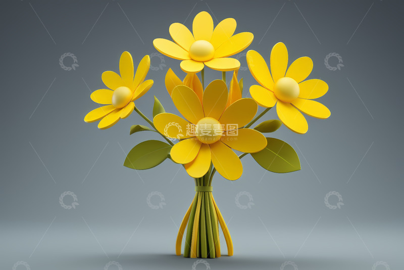 高清大图下载【趣麦麦图】黄色菊花花卉特写素材